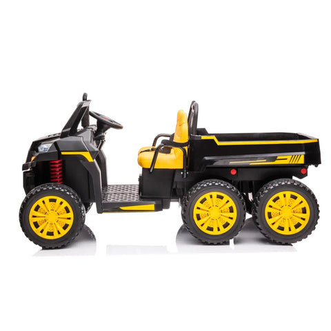 24V 6 Wheeler Freddo Tractor Trailer 2 Seater Ride-on With Dump Cart and Parental Remote