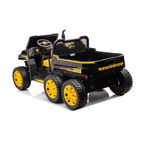 24V 6 Wheeler Freddo Tractor Trailer 2 Seater Ride-on With Dump Cart and Parental Remote