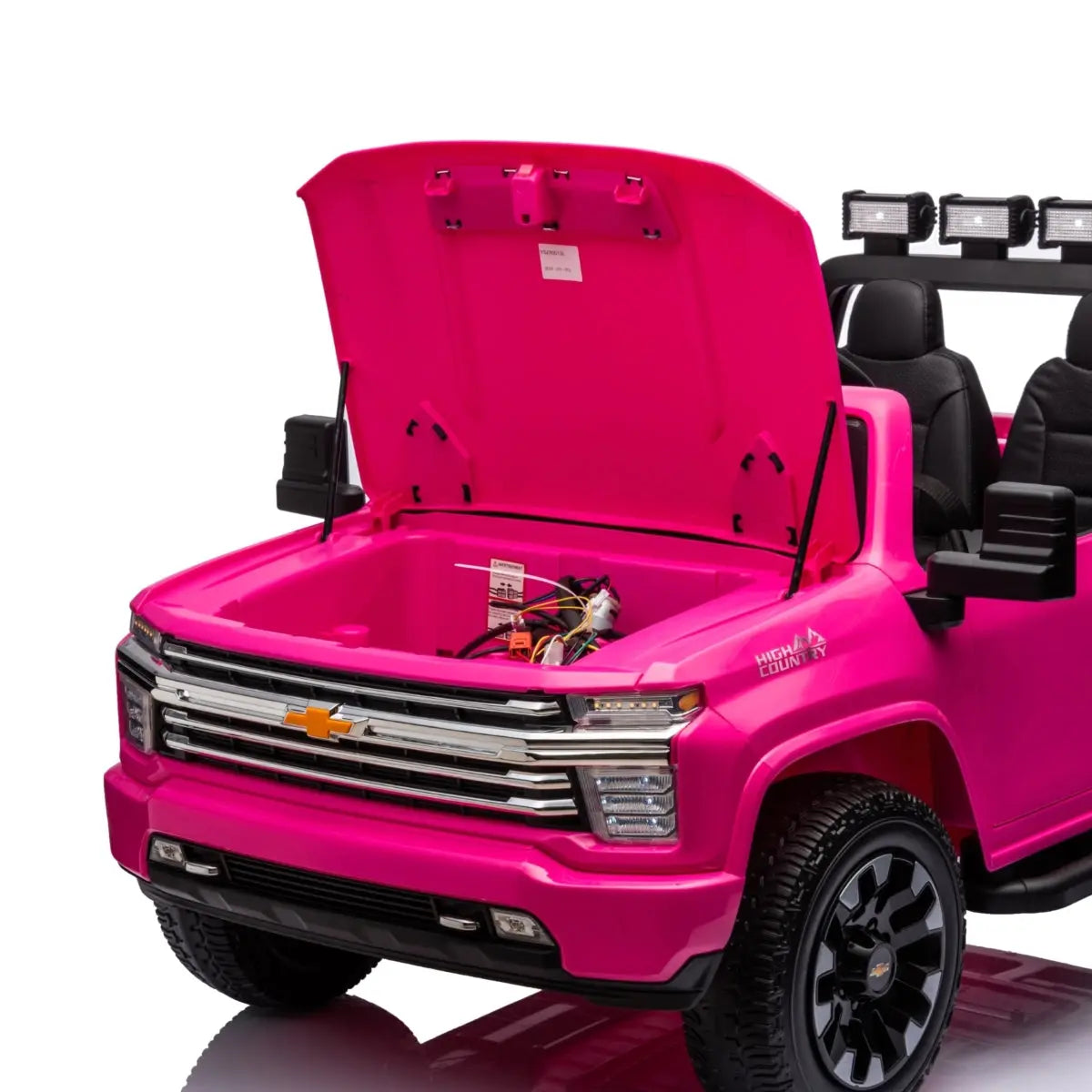  Freddo 24V 4x4 Chevrolet Silverado 2 Seater Ride on Truck - Pink - Bonton