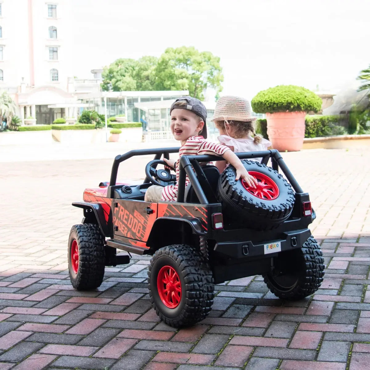  Freddo 24V Jeep Freddo Raider 2 Seater Ride On - White - Bonton