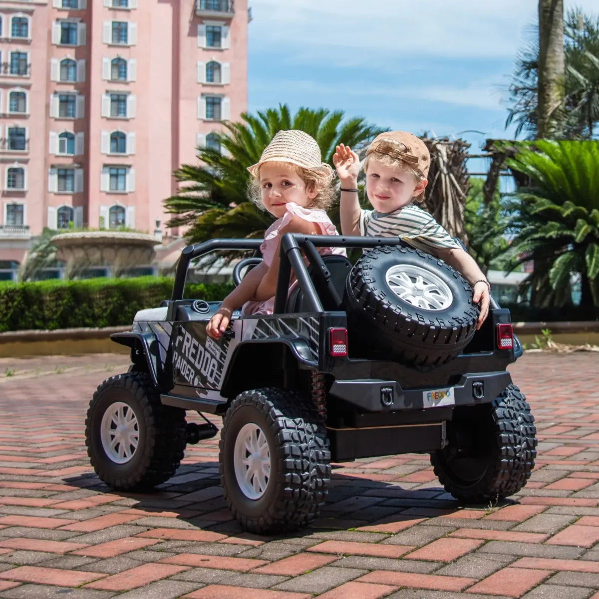  Freddo 24V Jeep Freddo Raider 2 Seater Ride On - White - Bonton