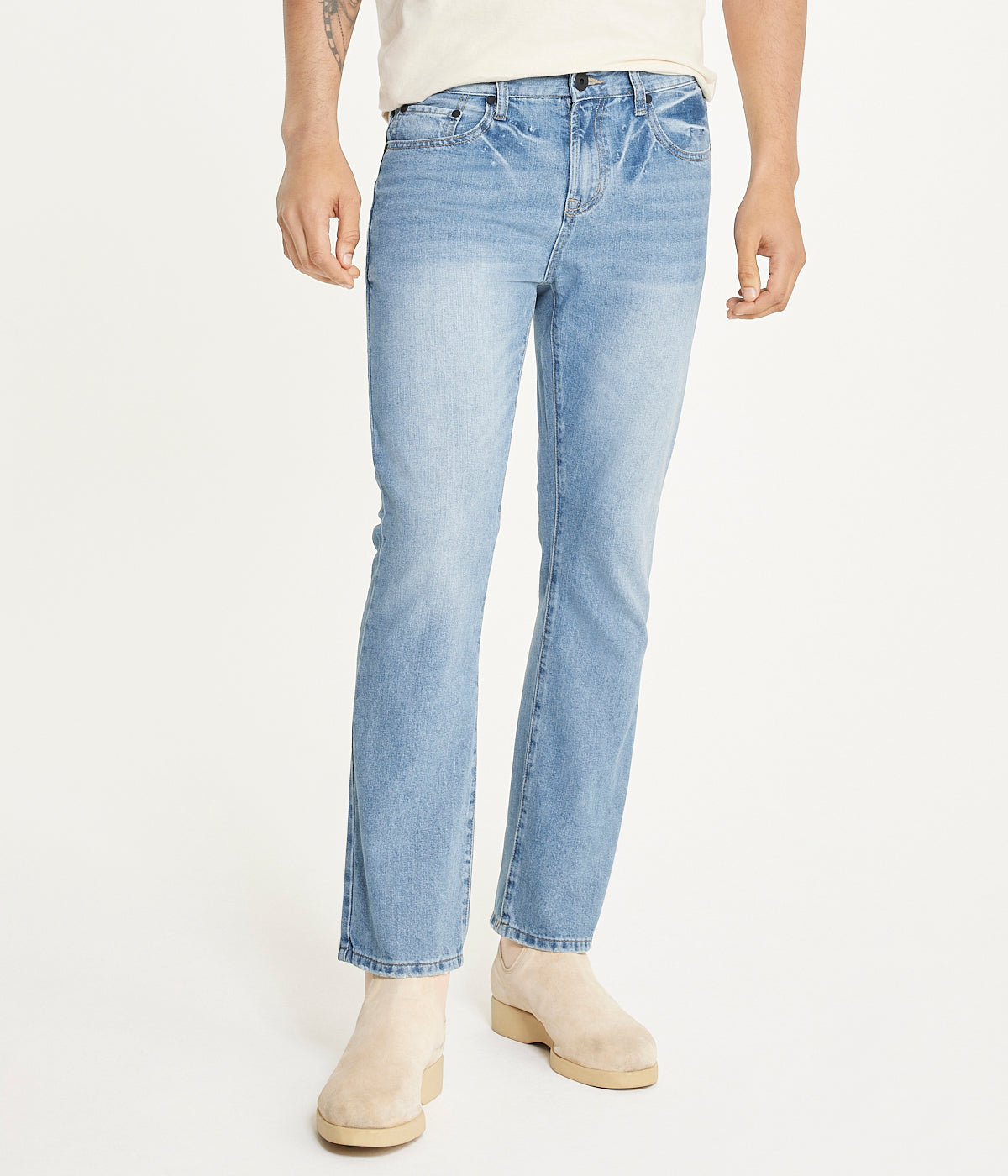  Light Wash Rigid Slim Boot Cut Jean - Light Wash - Bonton