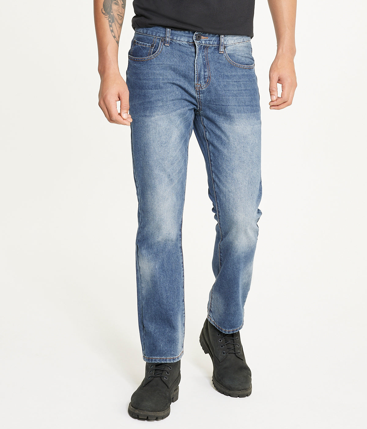  Indigo Wash Rigid Slim Boot Cut Jean - Dark Wash - Bonton