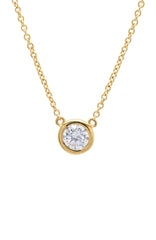 Solitaire Bezel Set Pendant Small Finished in 18kt Yellow Gold