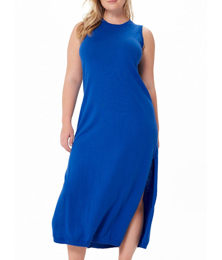 Cotton Cashmere Maxi Dress Bleu