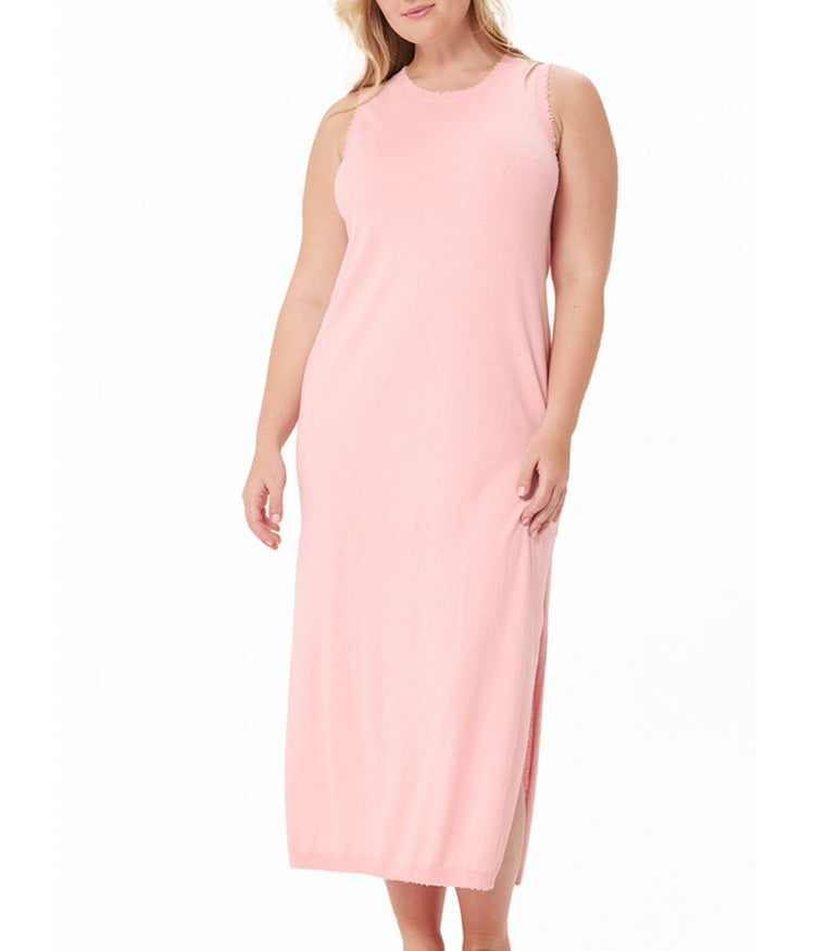Cotton Cashmere Maxi Dress Pink Pearl