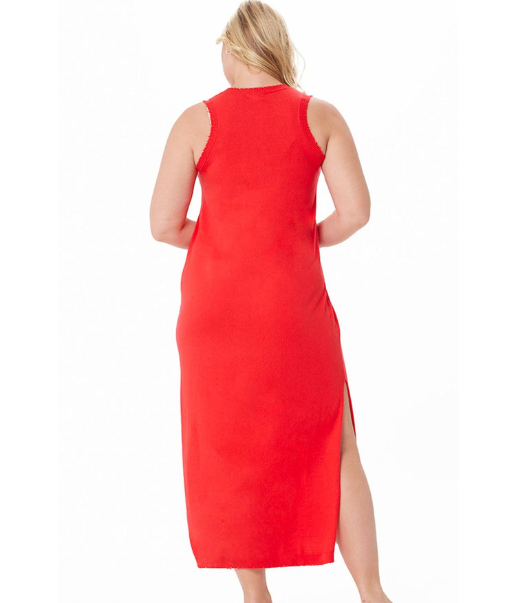 Cotton Cashmere Maxi Dress Rouge