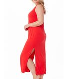 Cotton Cashmere Maxi Dress Rouge
