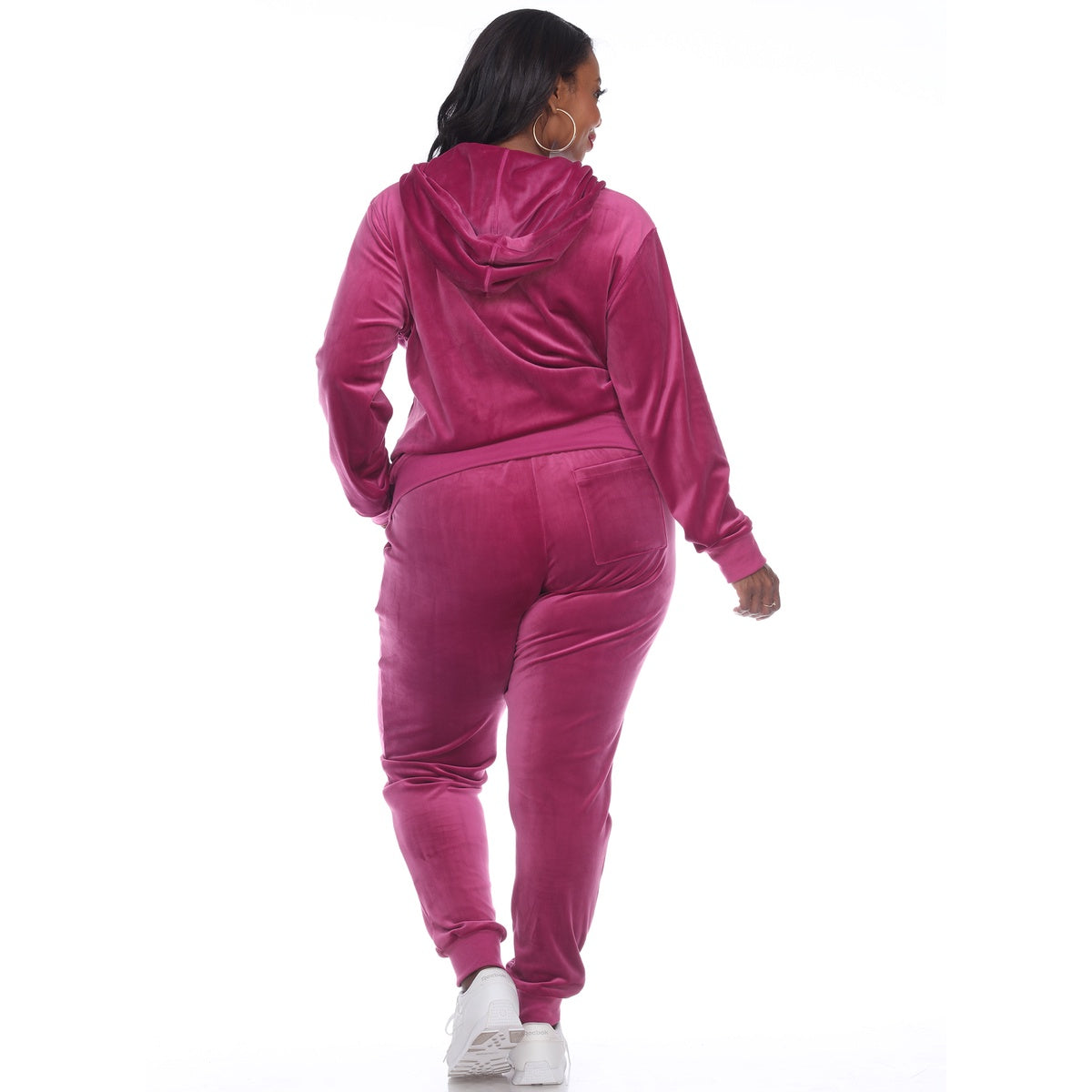  White Mark Plus Size 2 Piece Velour Tracksuit Set - 1X - Bonton