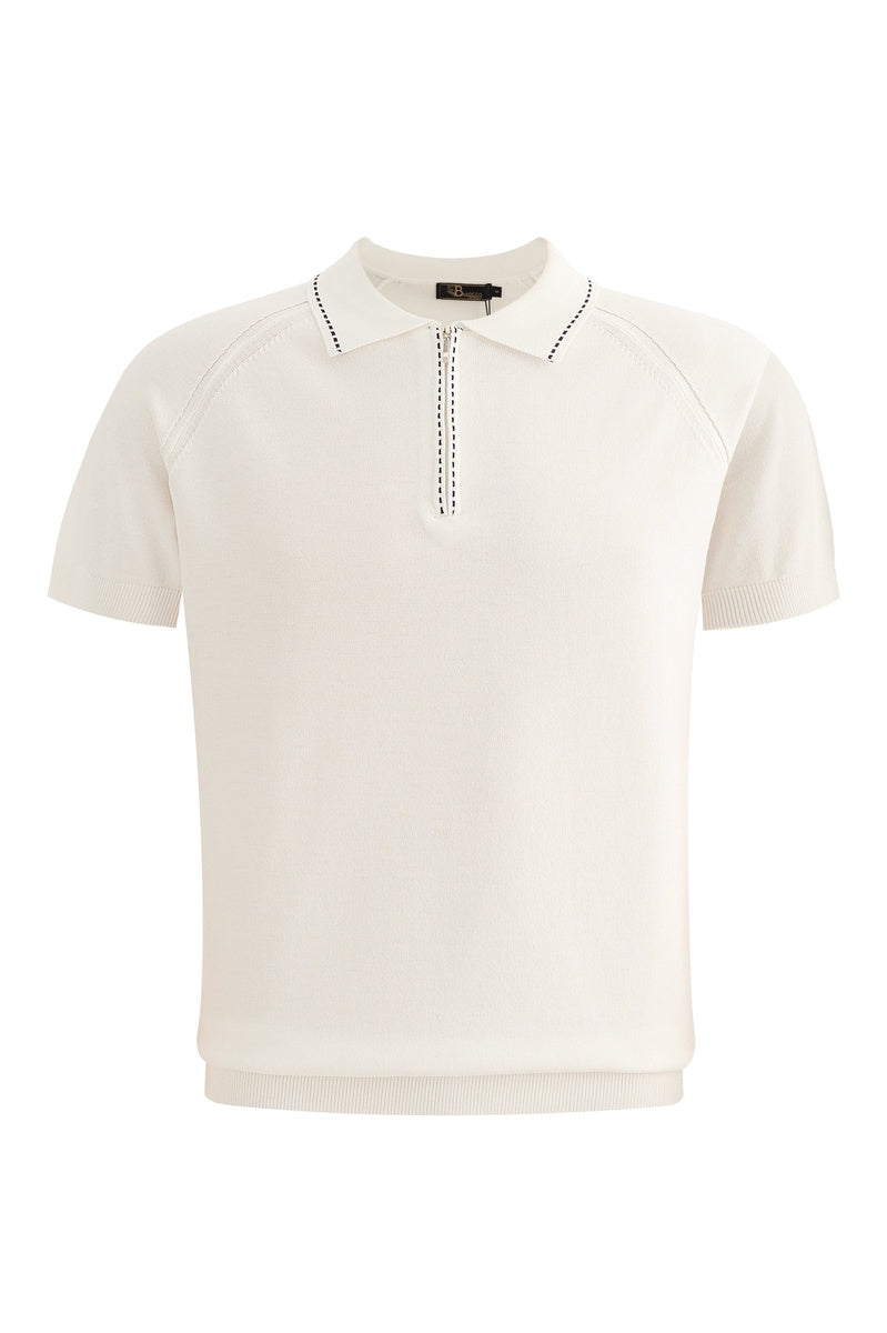  Barocco Strada Luxe Knit Polo WHITE - WHITE - Bonton