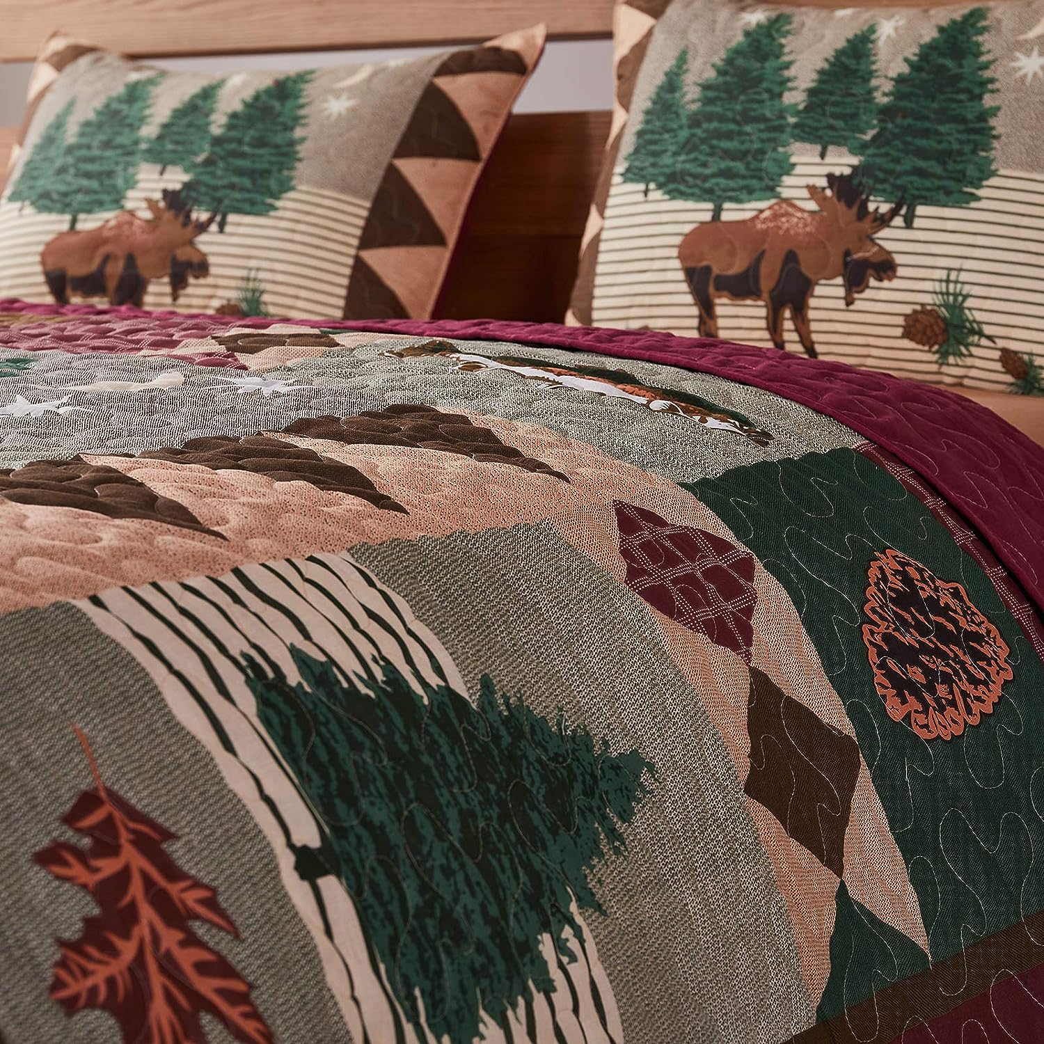  Greenland Home Fashions Moose Lodge Quilt Set - Multi - Bonton