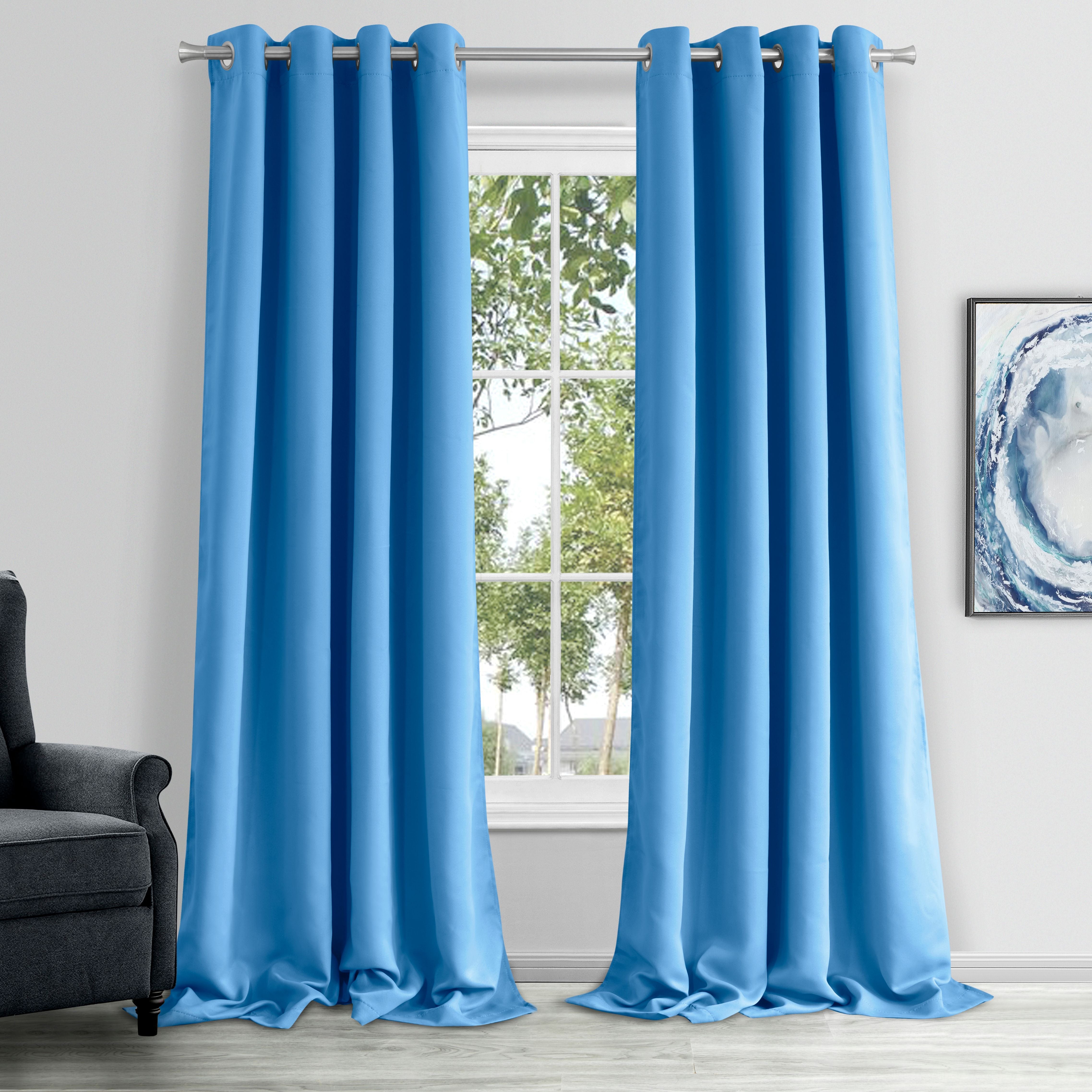  Dainty Home Hamden Blackout Curtain Panel - Blue - Bonton