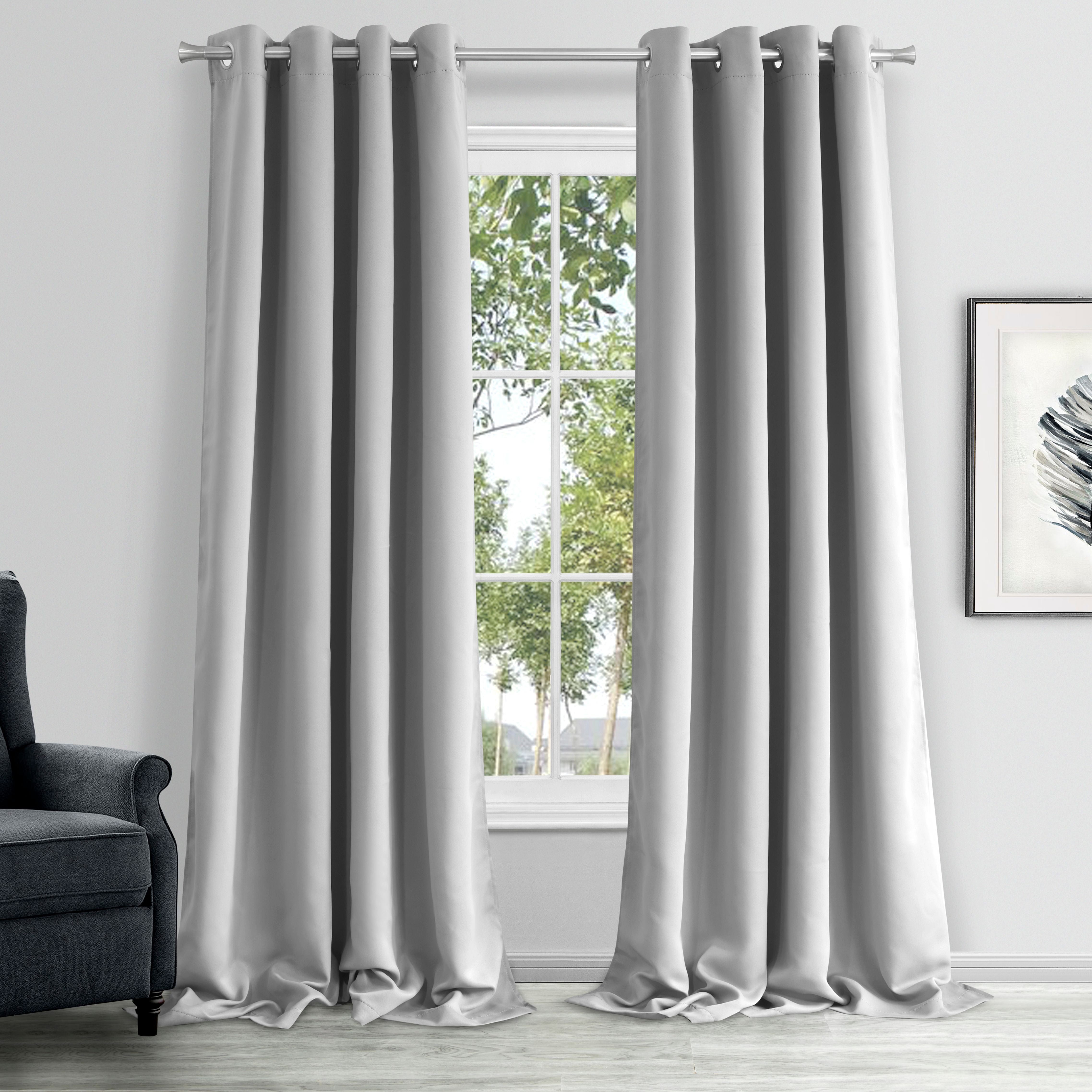  Dainty Home Hamden Blackout Curtain Panel - Silver - Bonton