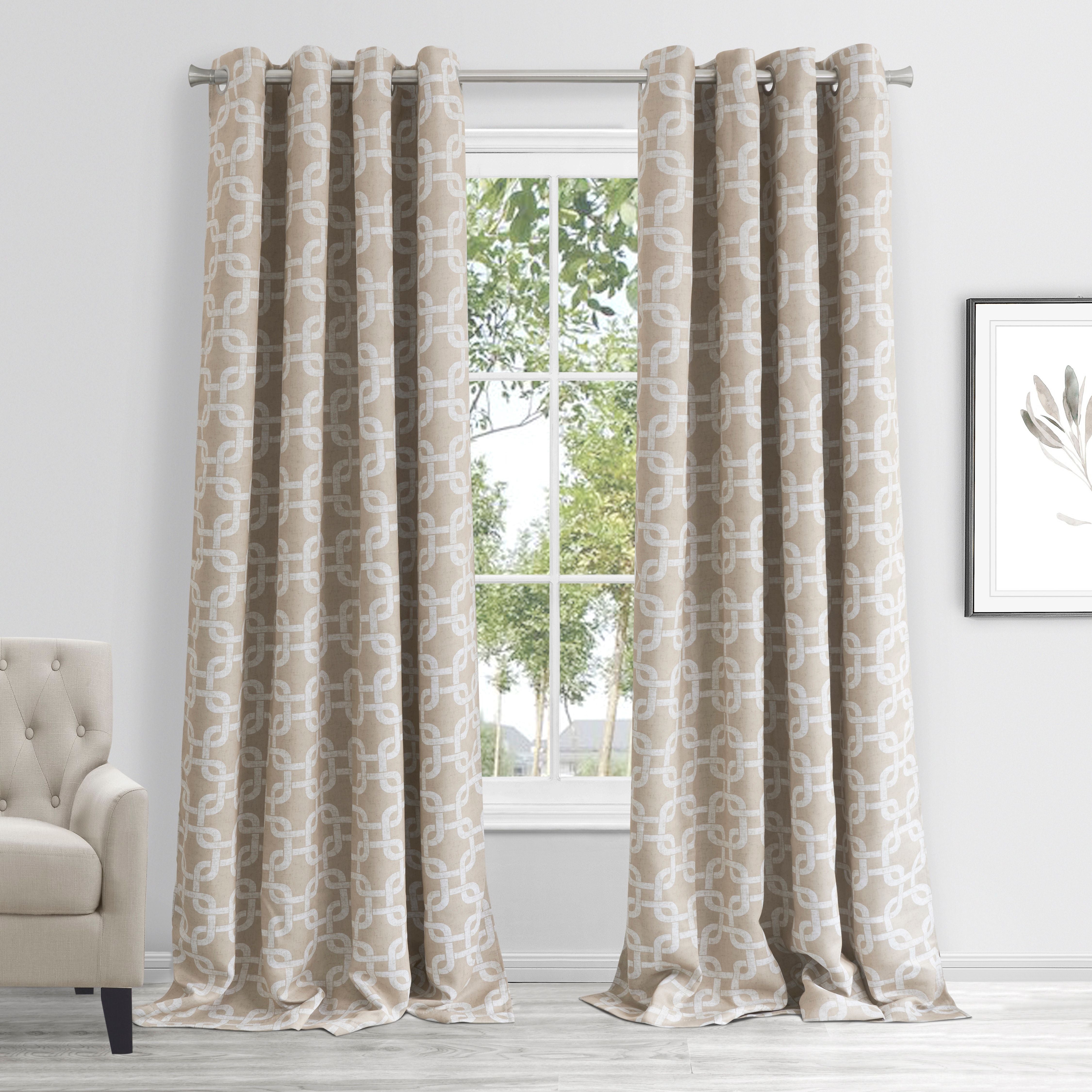  Dainty Home Interlock Curtain Blackout Panel - Sand - Bonton