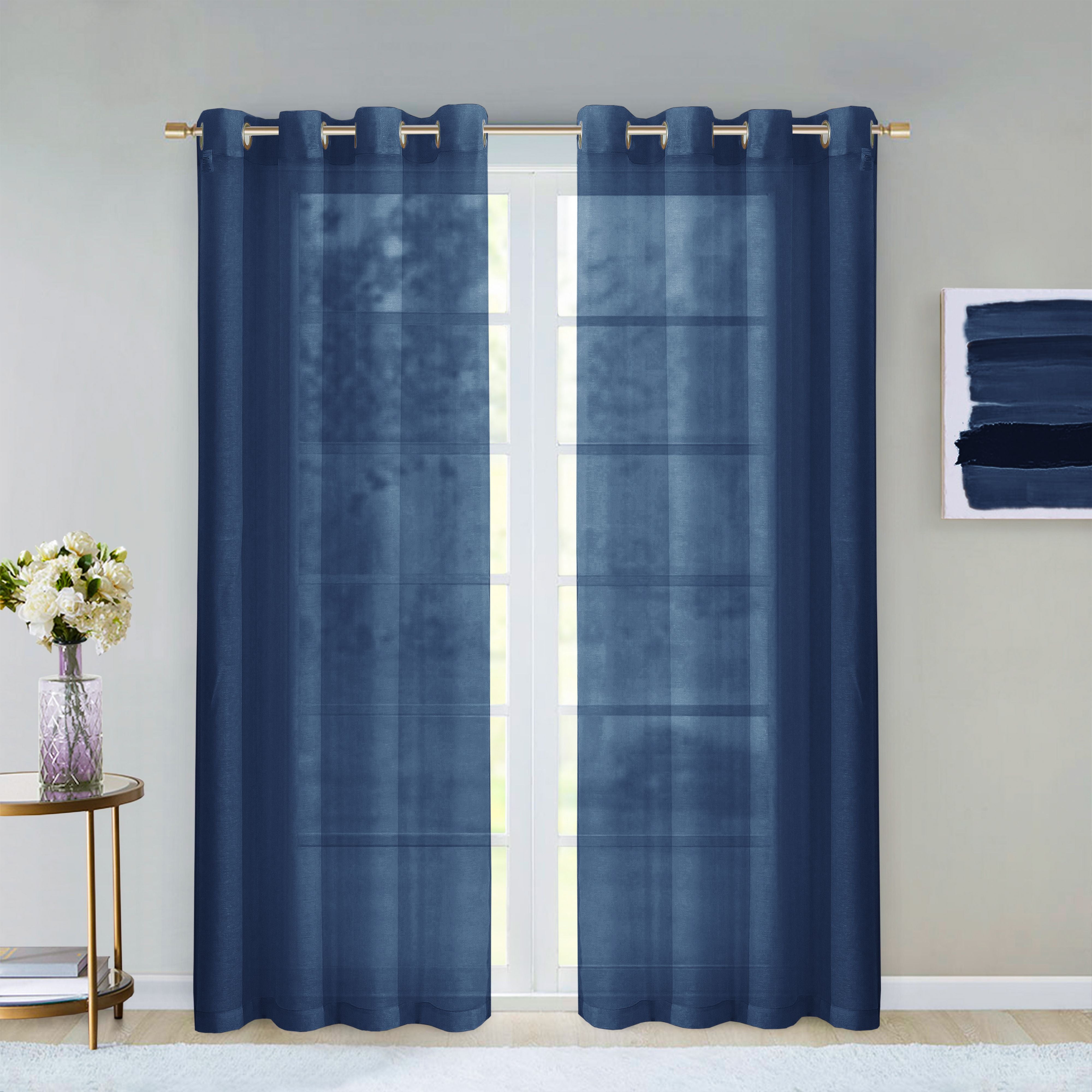  Dainty Home Malibu Curtain Panel Pair - Blue - Bonton