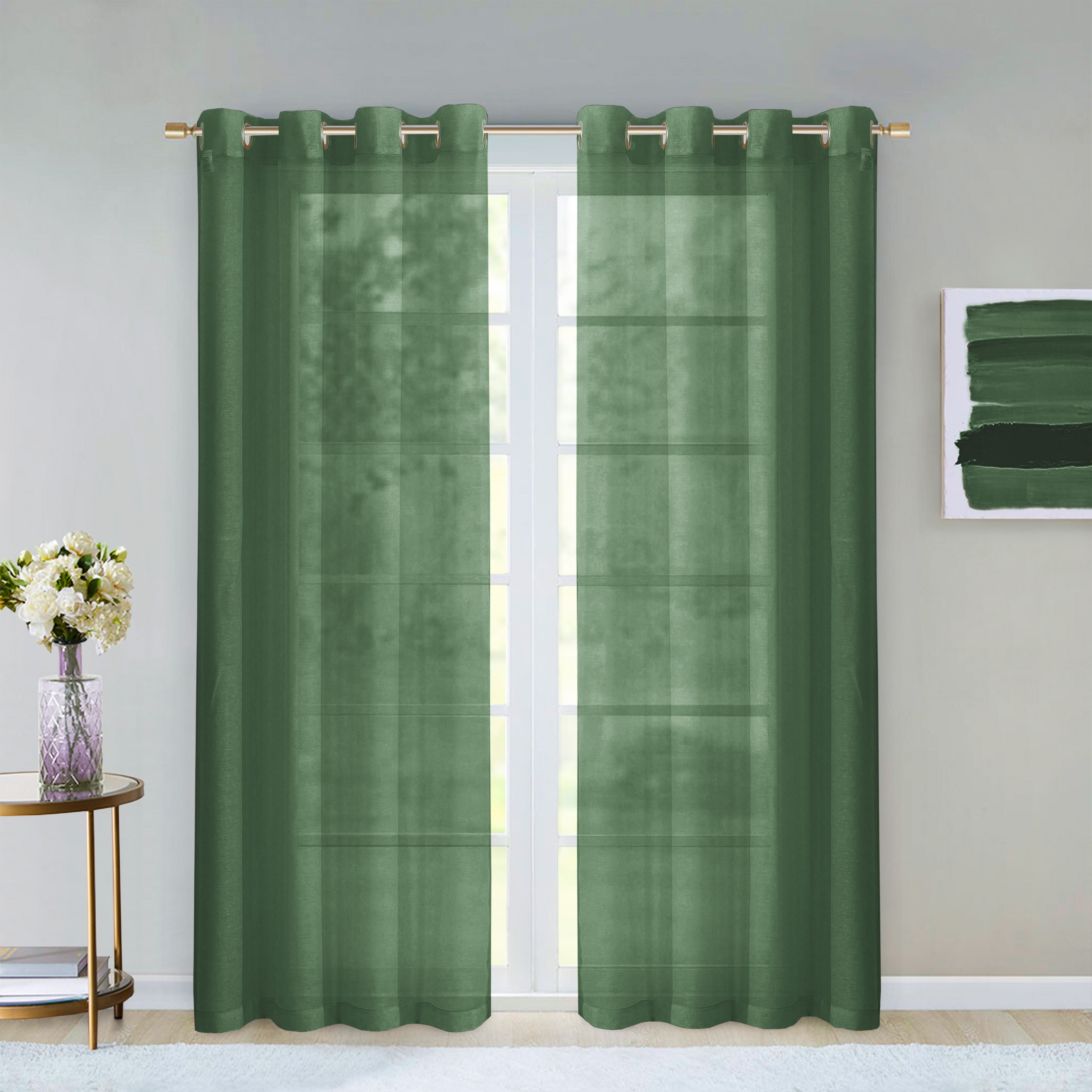  Dainty Home Malibu Curtain Panel Pair - Sage - Bonton