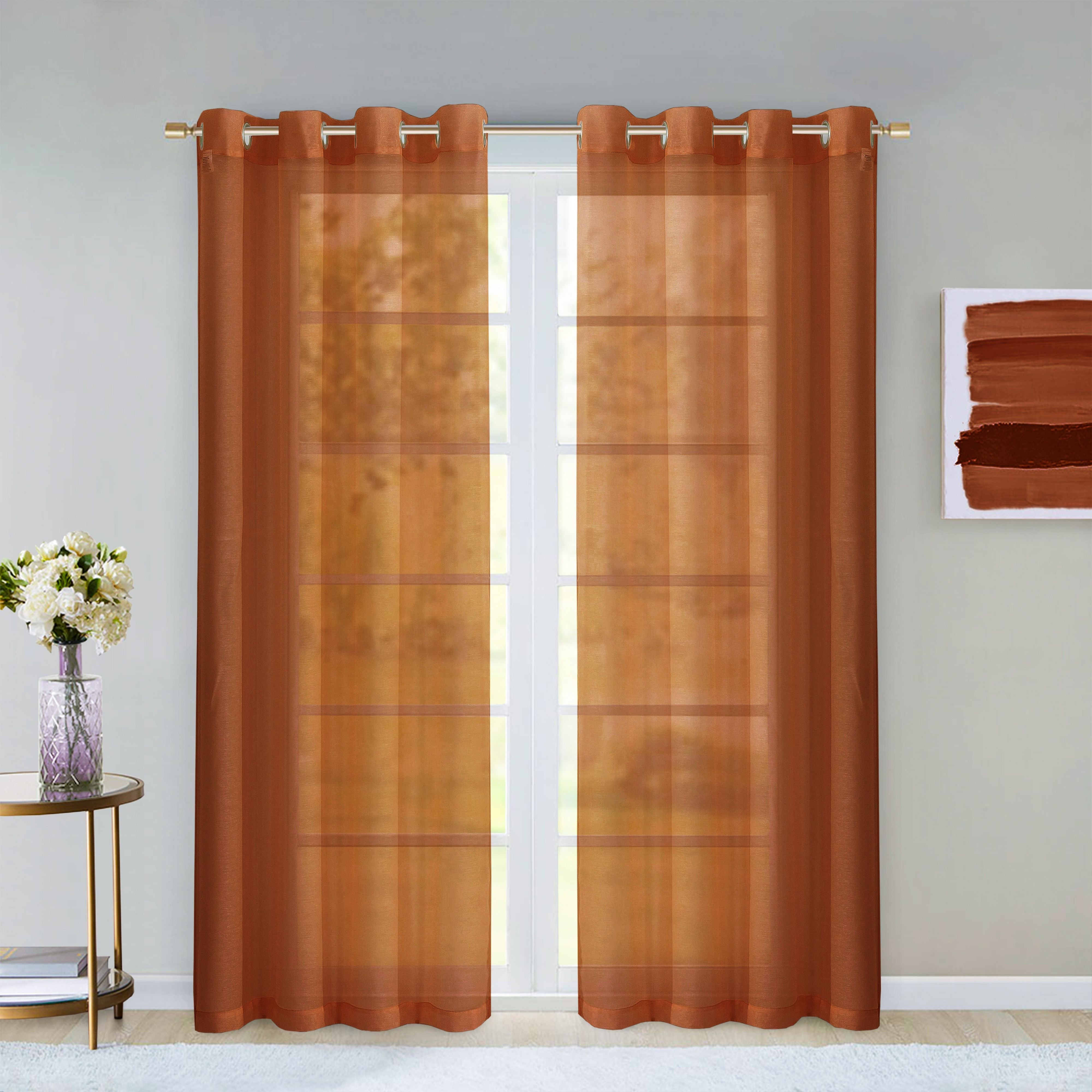  Dainty Home Malibu Curtain Panel Pair - Spice - Bonton