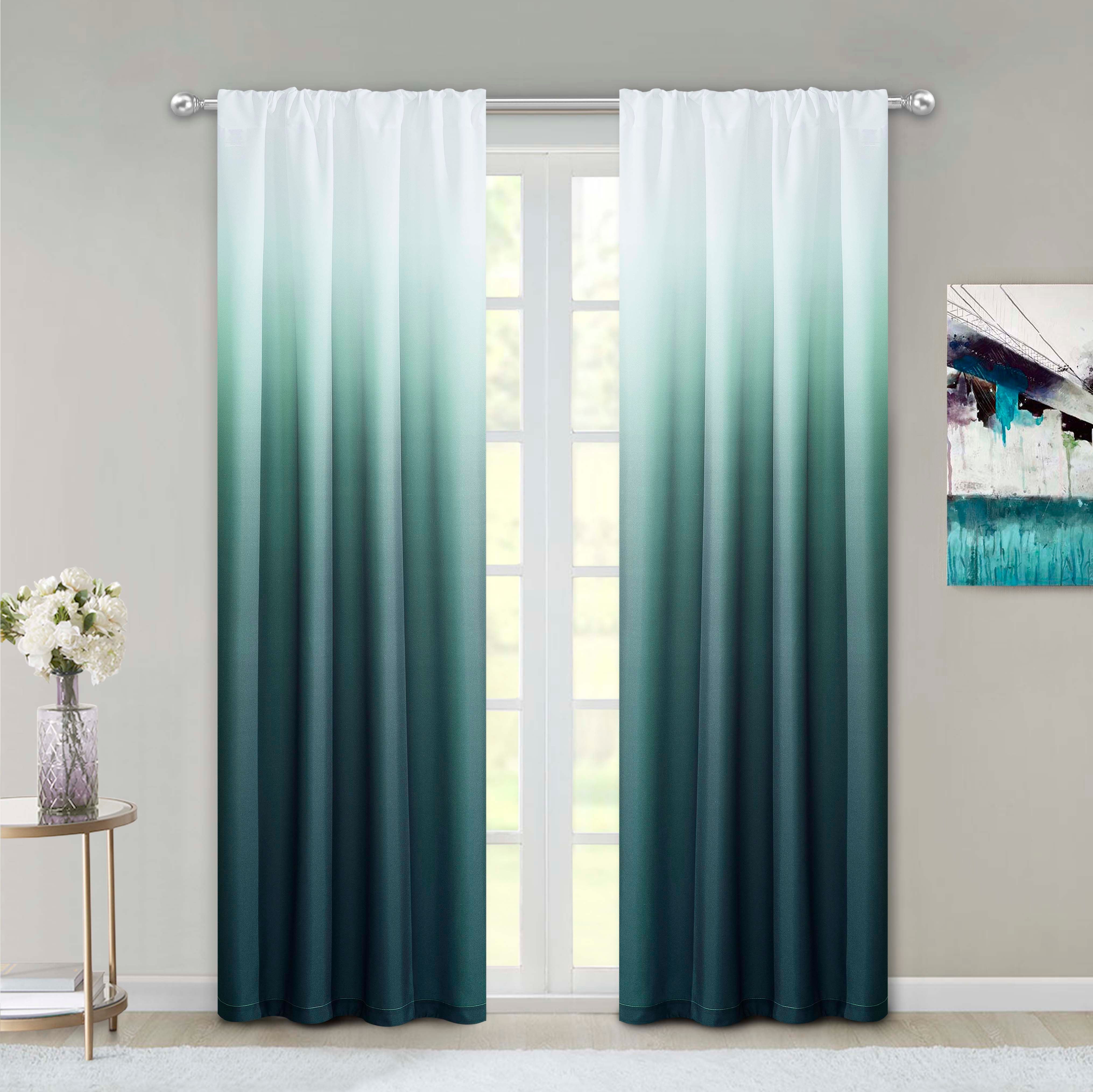  Dainty Home Shades Curtain Panel Pair - Blue - Bonton