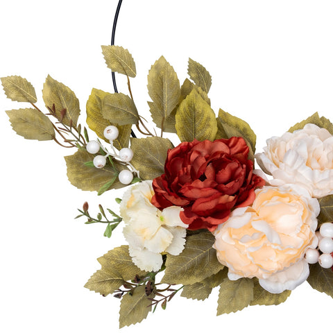 21" Autumn Harvest Artificial Floral Fall Foliage Twig Wreath