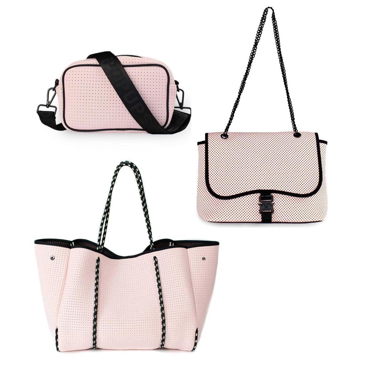  Pop Ups Brand Camera Bag + Flap Crossbody + Everyday Tote - Pretty In Pink - Default Title - Bonton