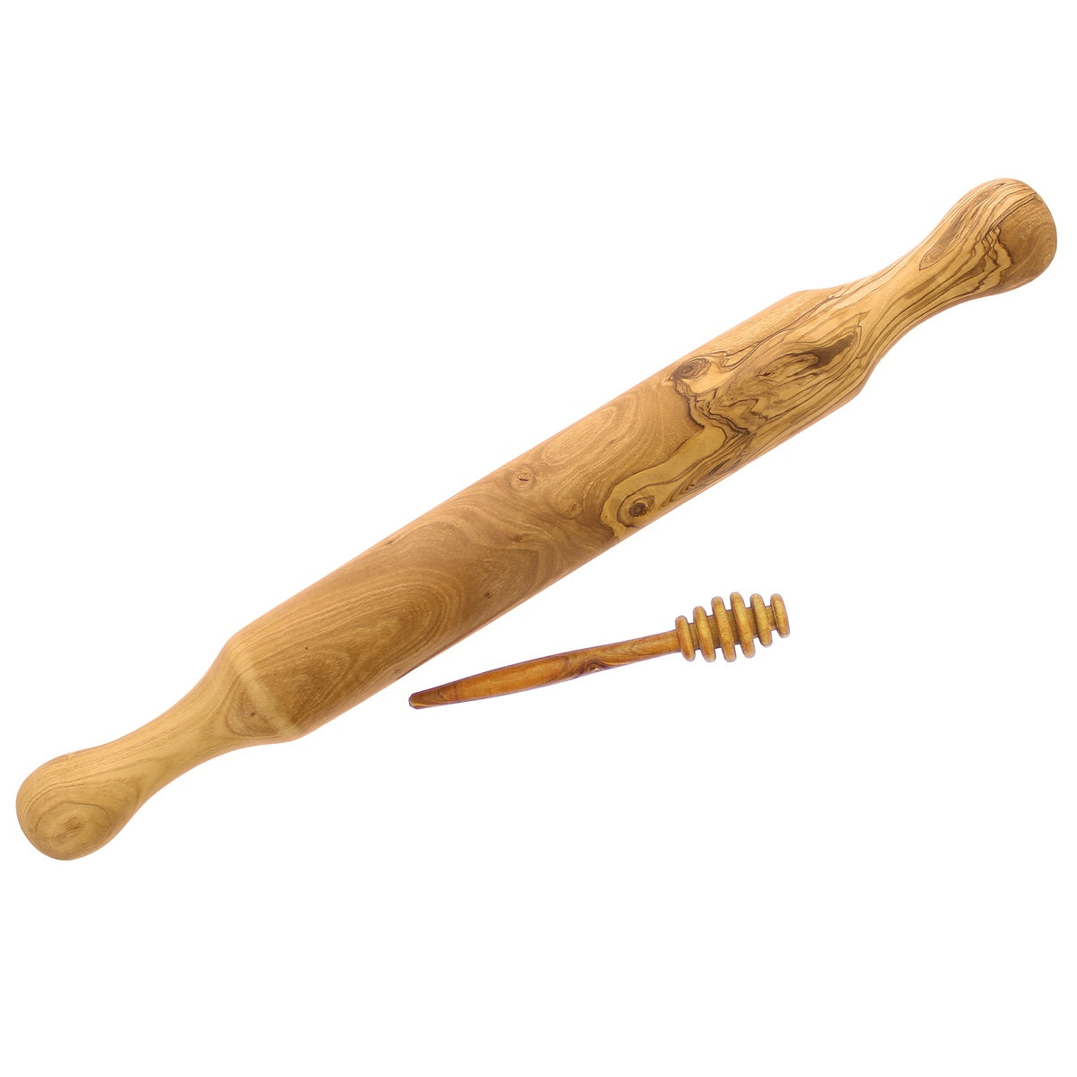  French Home Olive Wood Rolling Pin and Honey Dripper - Default Title - Bonton