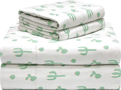 Fun Print Flannel Sheet Sets - Cactus