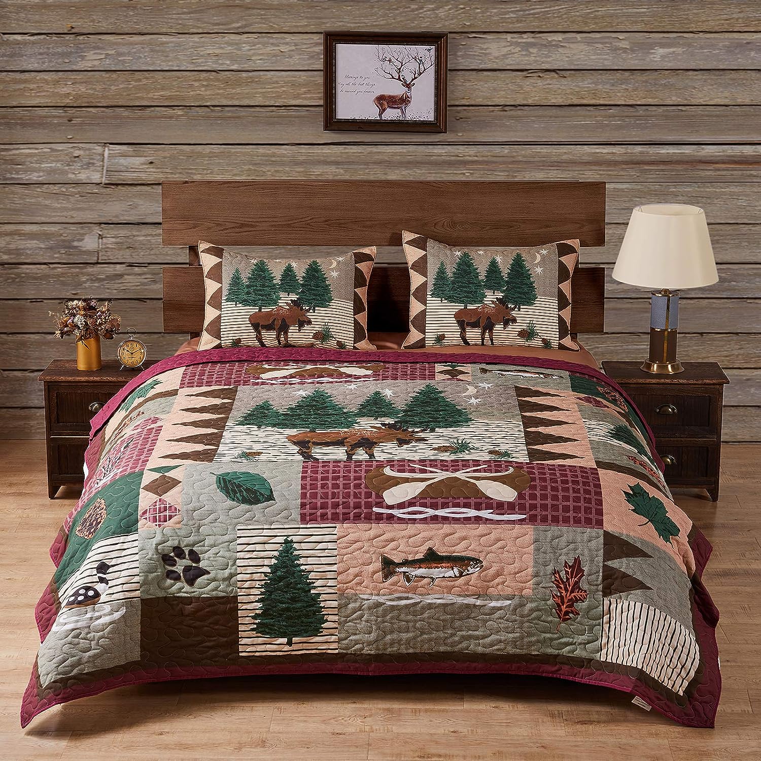  Greenland Home Fashions Moose Lodge Quilt Set - Multi - Bonton