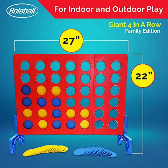  Bolaball Bolaball Giant 4 in a Row Connect Game - Indoor/Outdoor Yard Game for Kids & Adults - Default Title - Bonton