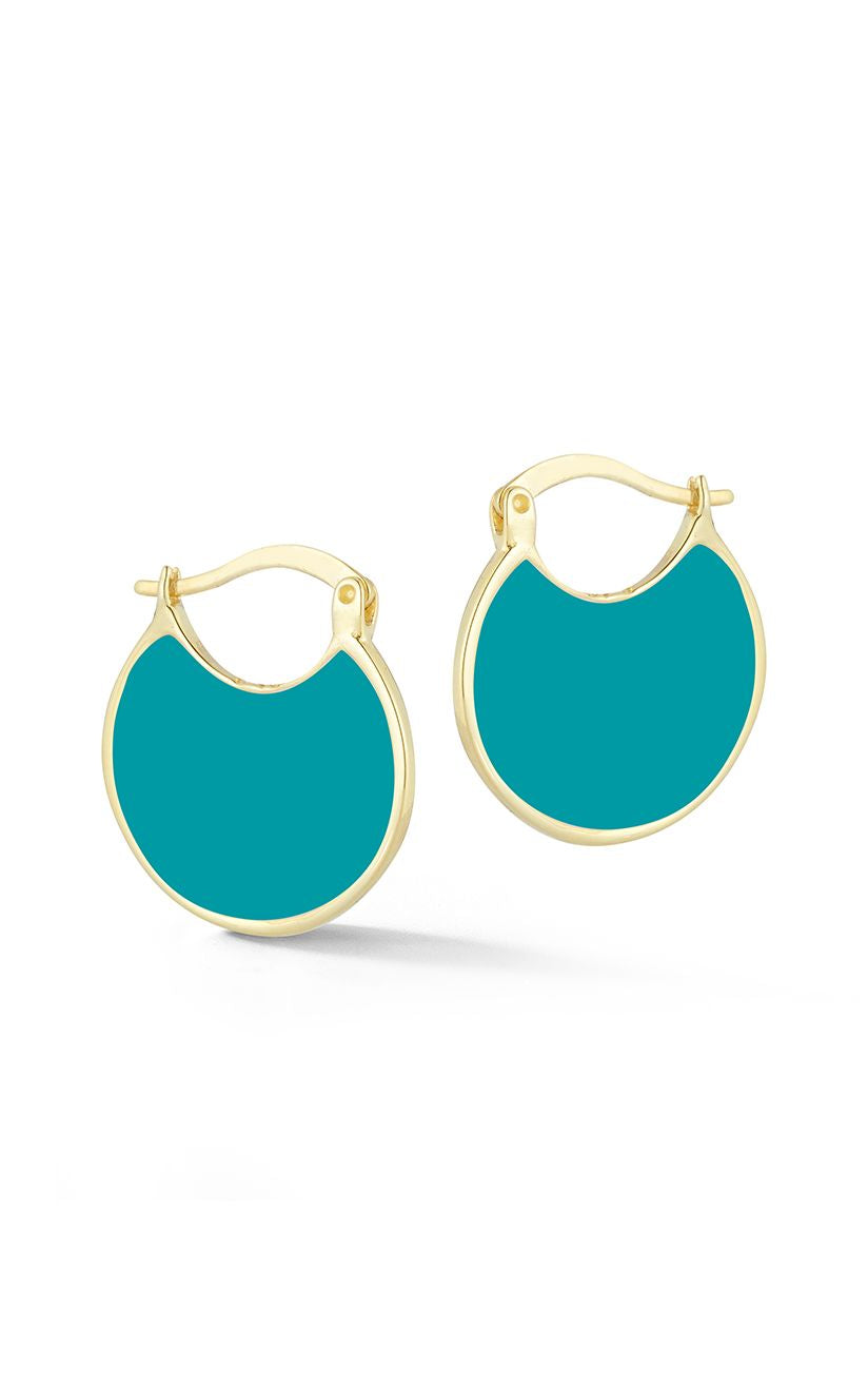  Relativity Enamel Hoop Earrings - Gold - Bonton