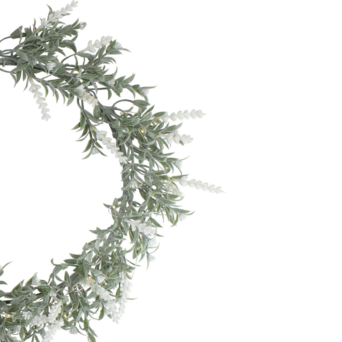  Northlight Pre-Lit Battery Operated White Lavender Spring Wreath- 16