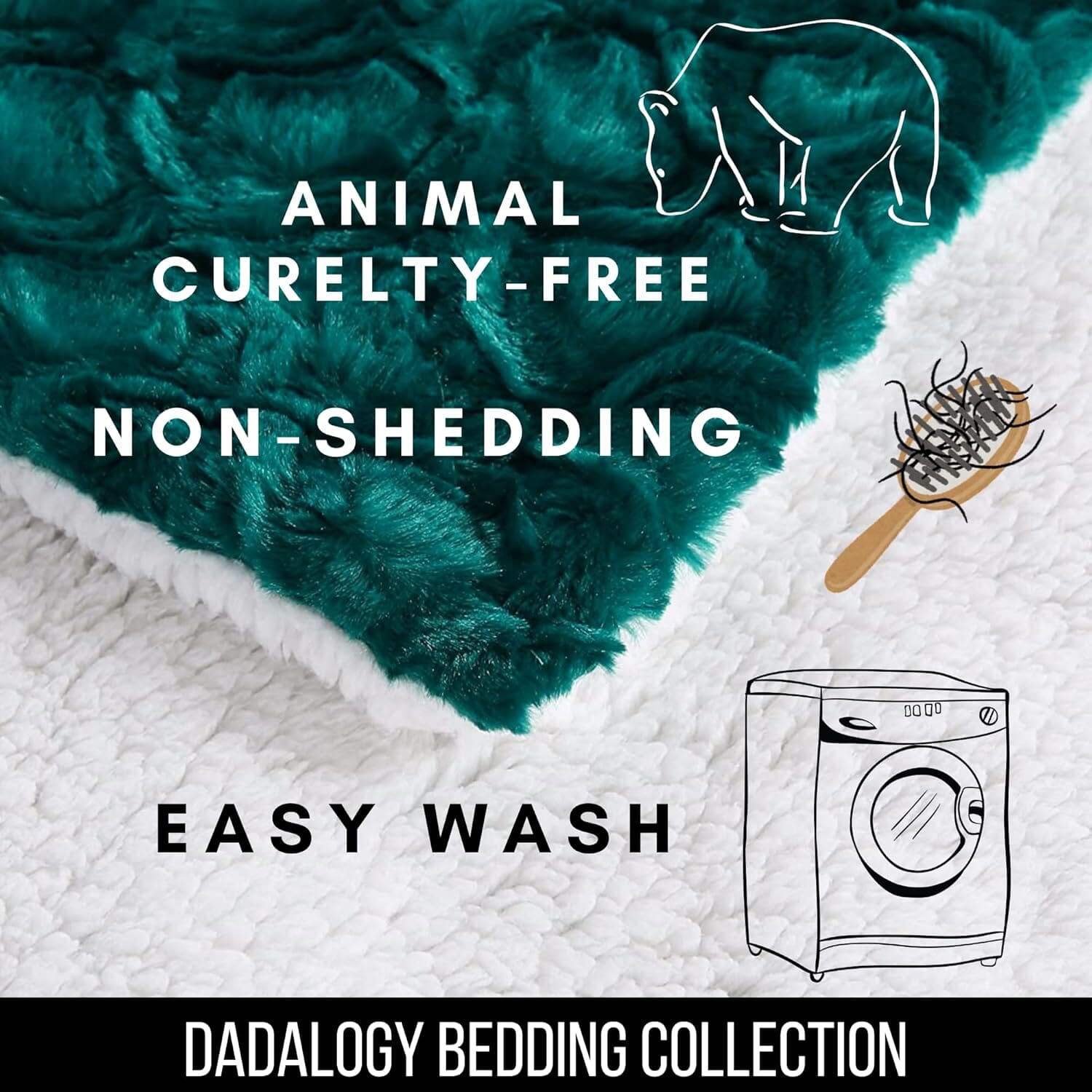  DaDa Bedding Collection DaDa Bedding Mermaid Scales Emerald Green Blue w/ Sherpa Backside Faux Fur Throw Blanket (BL-171805) by DaDa Bedding Collection - 50