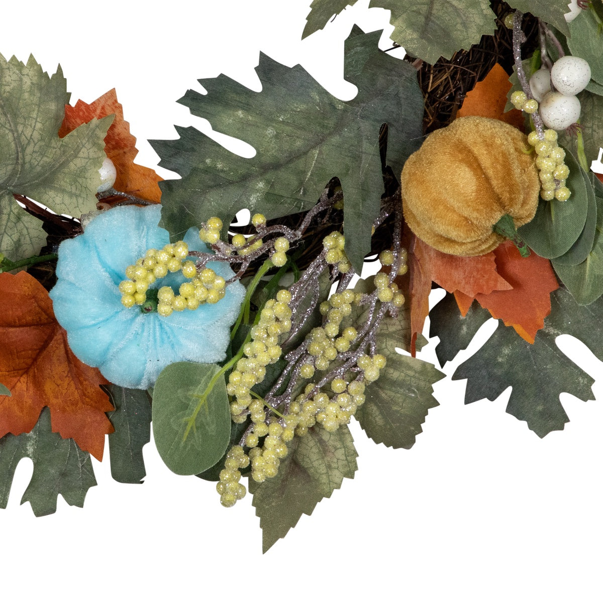  Northlight Foliage and Gourds Thanksgiving Artificial Wreath - 22