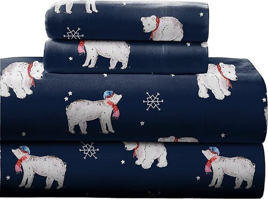 Winter Print Flannel Sheet Sets