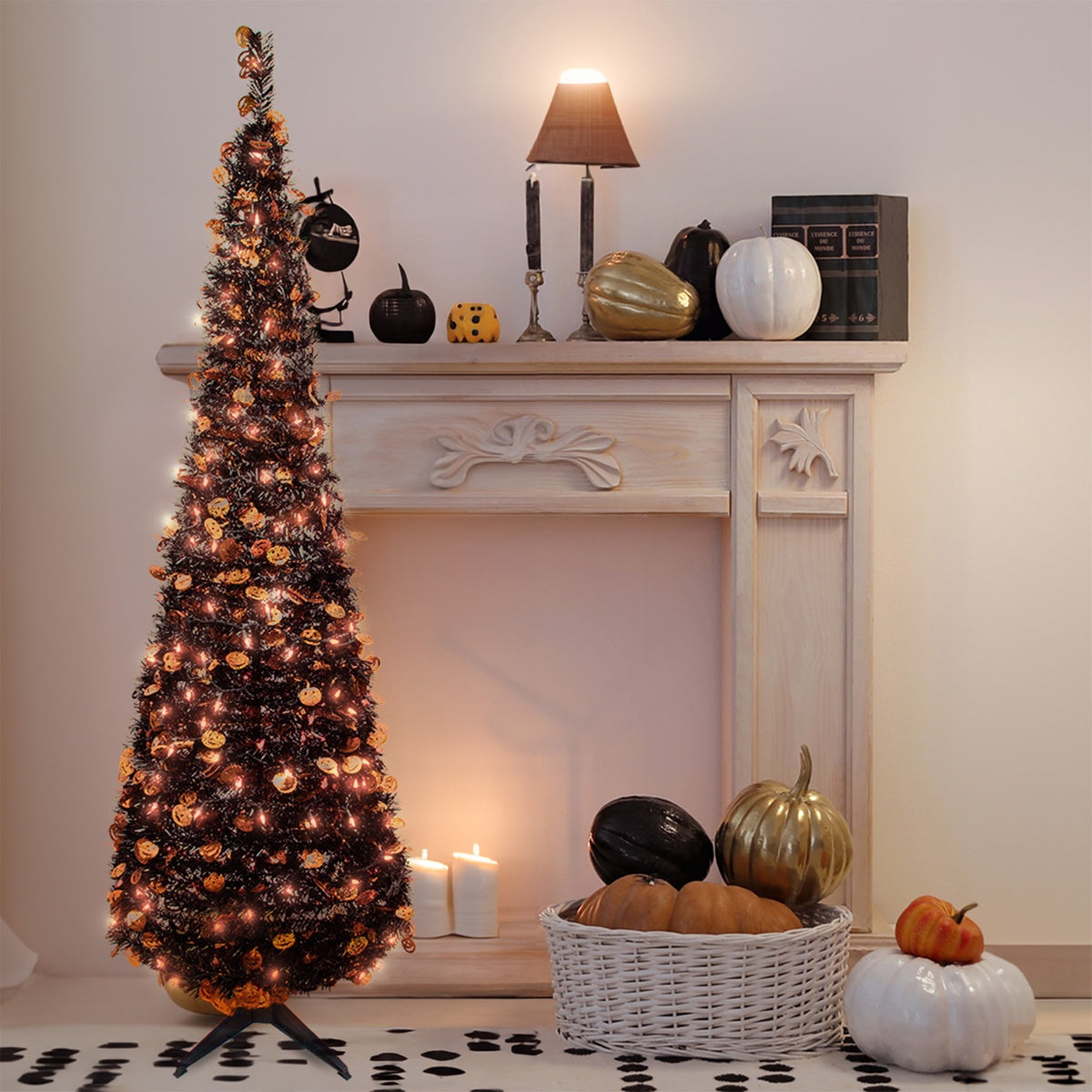 Northlight Pre-Lit Pop Up Jack O' Lantern Artificial Halloween Tree - 6' - Orange Lights - Default Title - Bonton