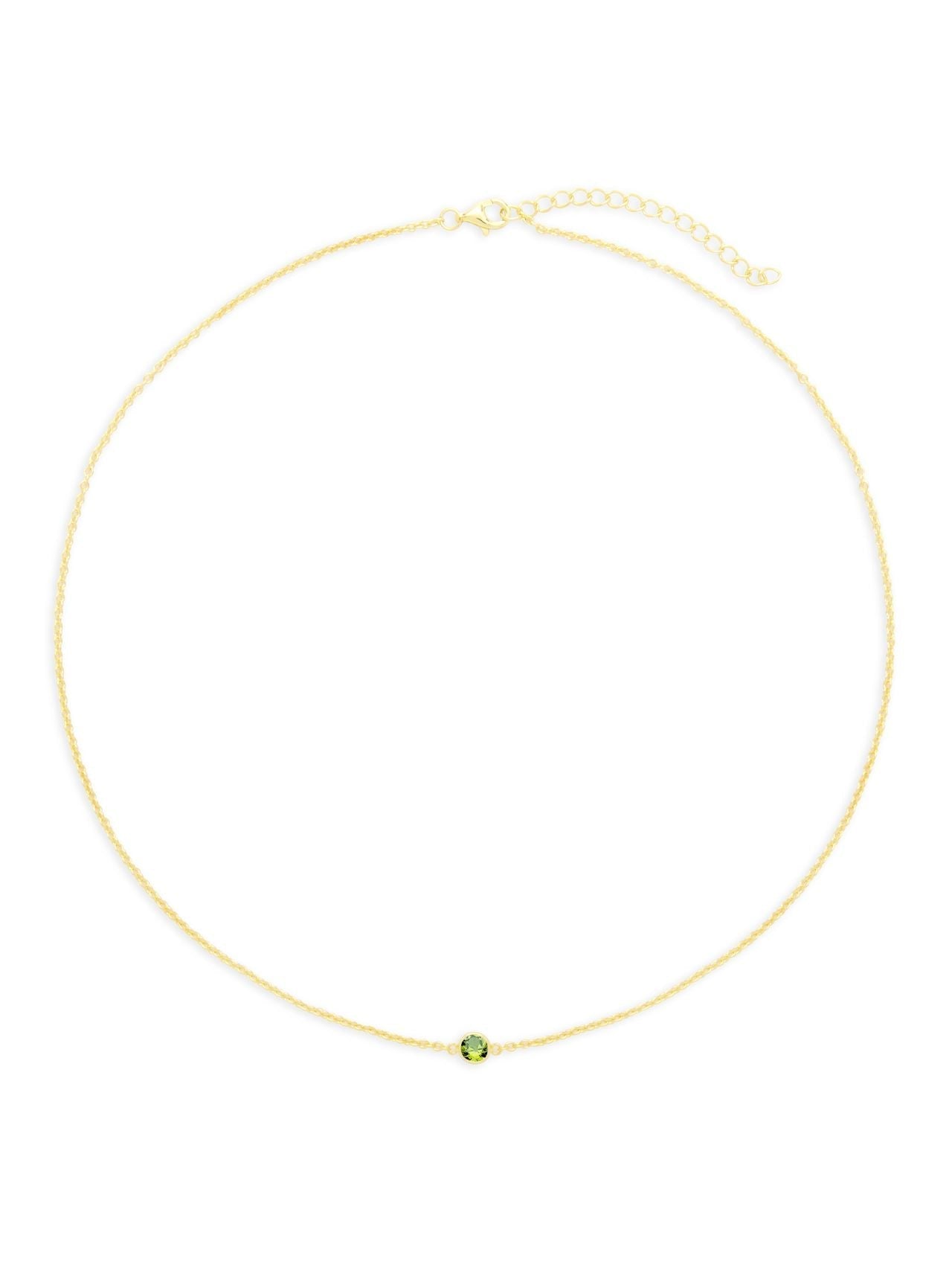  Relativity Gold Floating Birthstone Necklace - Light Green - Bonton