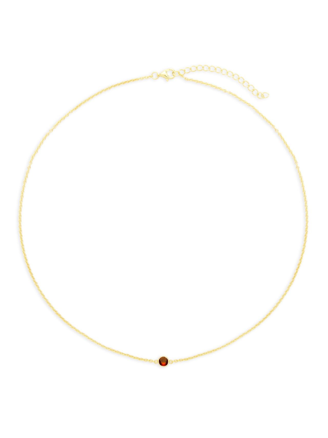  Relativity Gold Floating Birthstone Necklace - Burgundy - Bonton