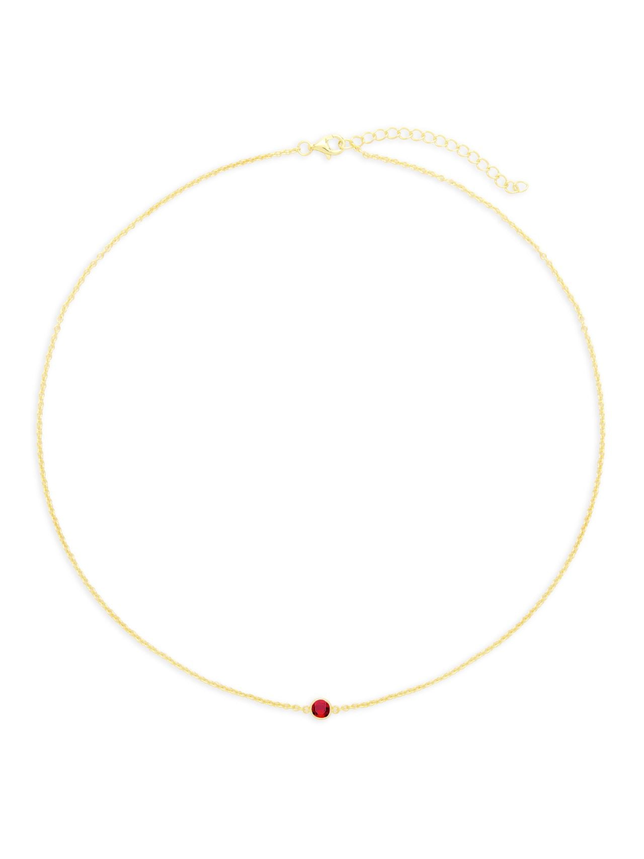  Relativity Gold Floating Birthstone Necklace - Red - Bonton