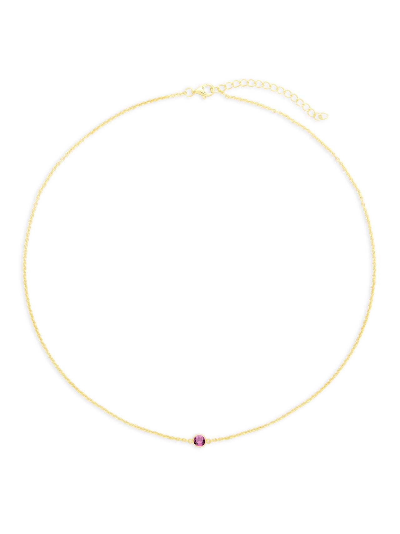  Relativity Gold Floating Birthstone Necklace - Violet - Bonton