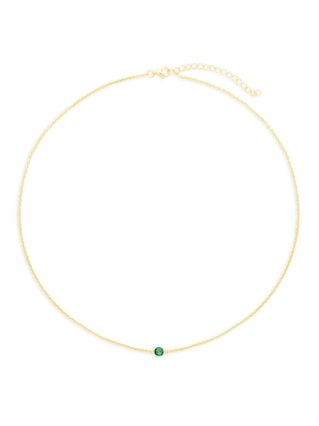  Relativity Gold Floating Birthstone Necklace - Green - Bonton