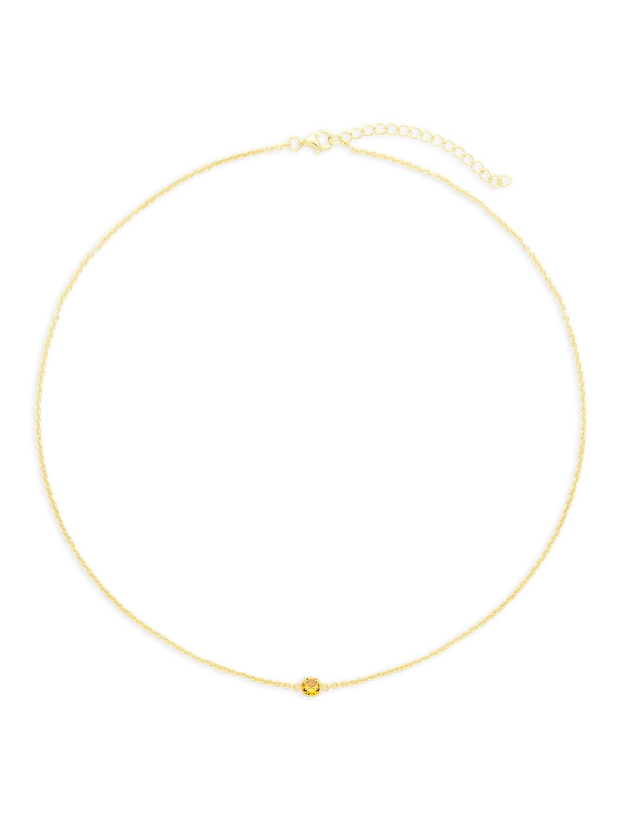  Relativity Gold Floating Birthstone Necklace - Yellow - Bonton