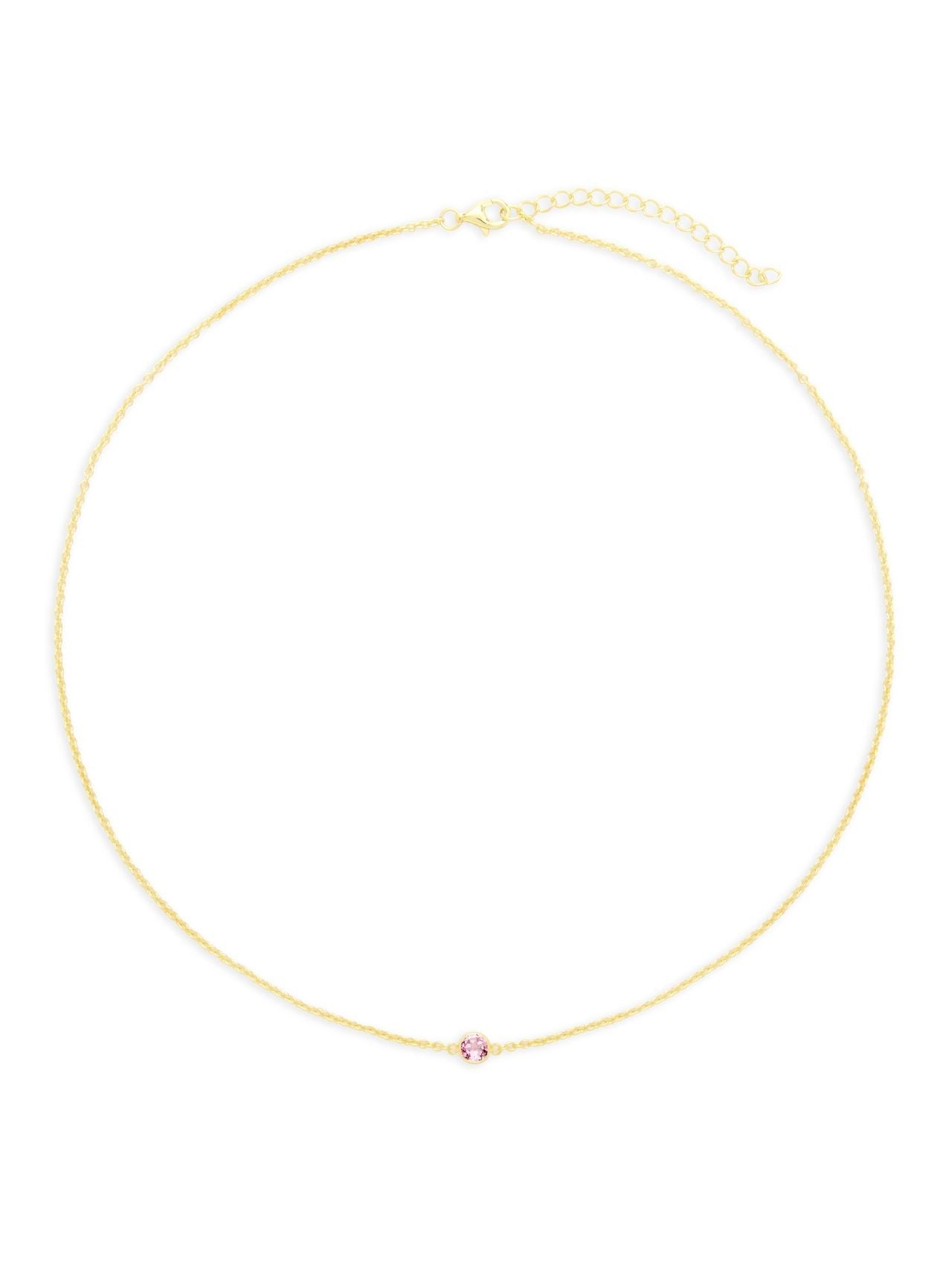  Relativity Gold Floating Birthstone Necklace - Opal - Bonton