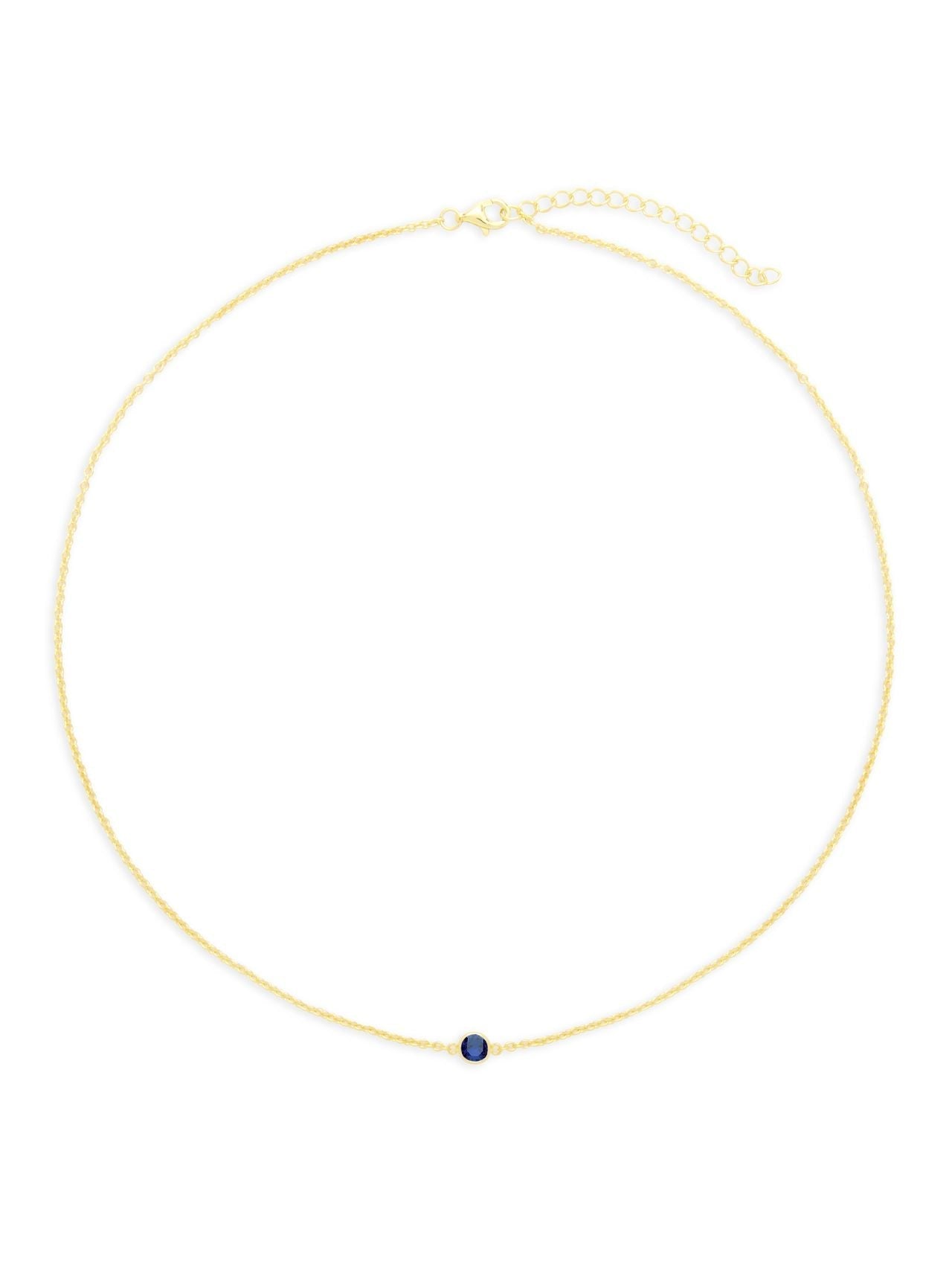  Relativity Gold Floating Birthstone Necklace - Royal Blue - Bonton