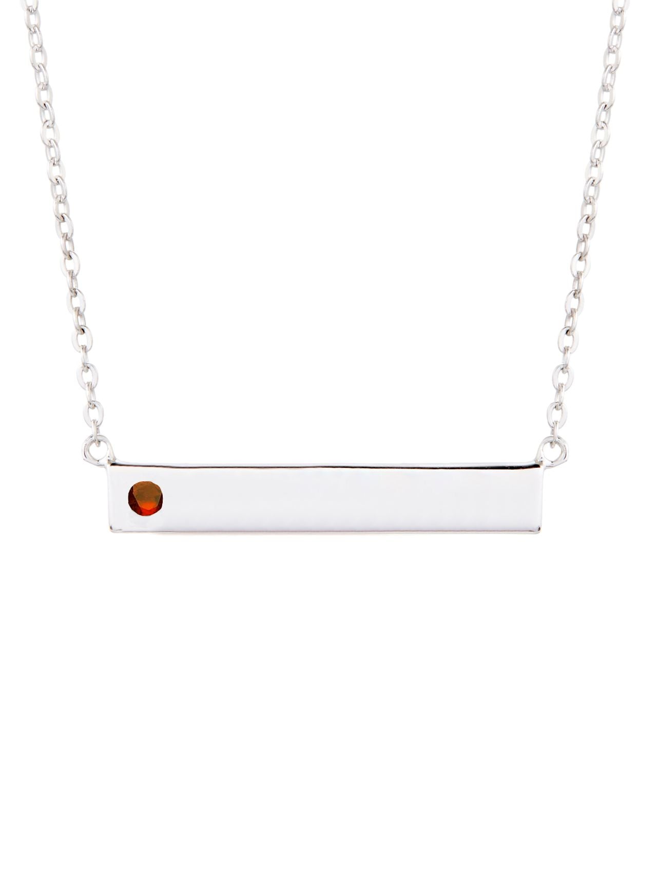  Relativity Simple Silver Birthstone Bar Necklace - Burgundy - Bonton