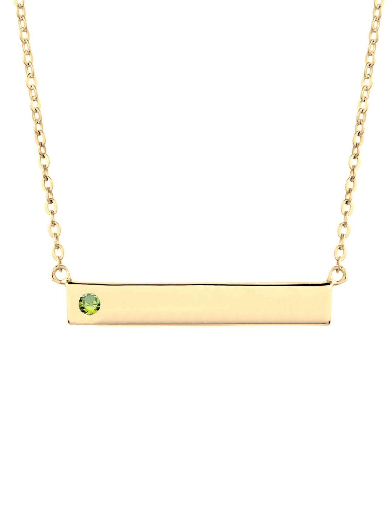  Relativity Regal Gold Birthstone Bar Necklace - Light Green - Bonton