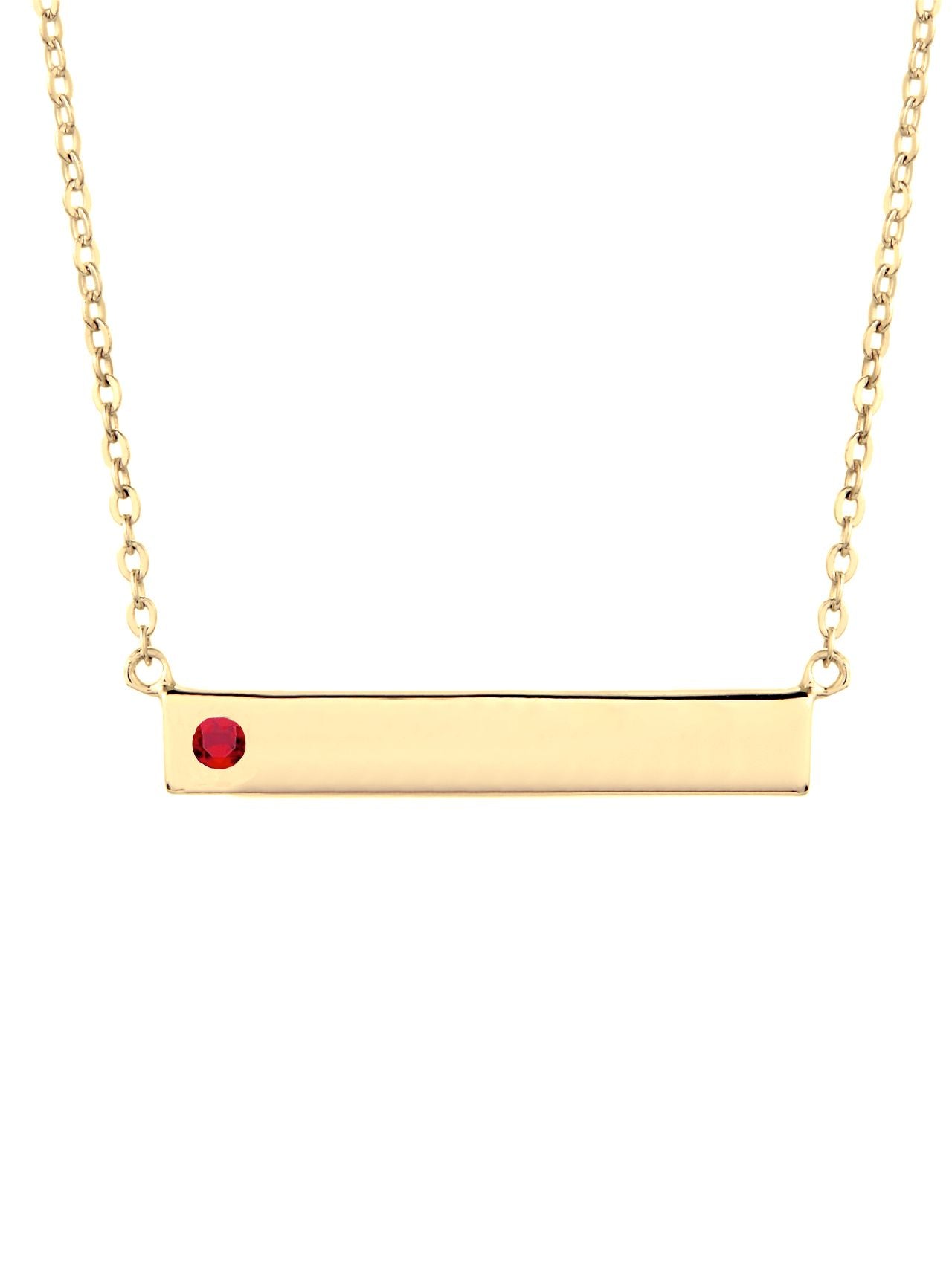  Relativity Regal Gold Birthstone Bar Necklace - Red - Bonton