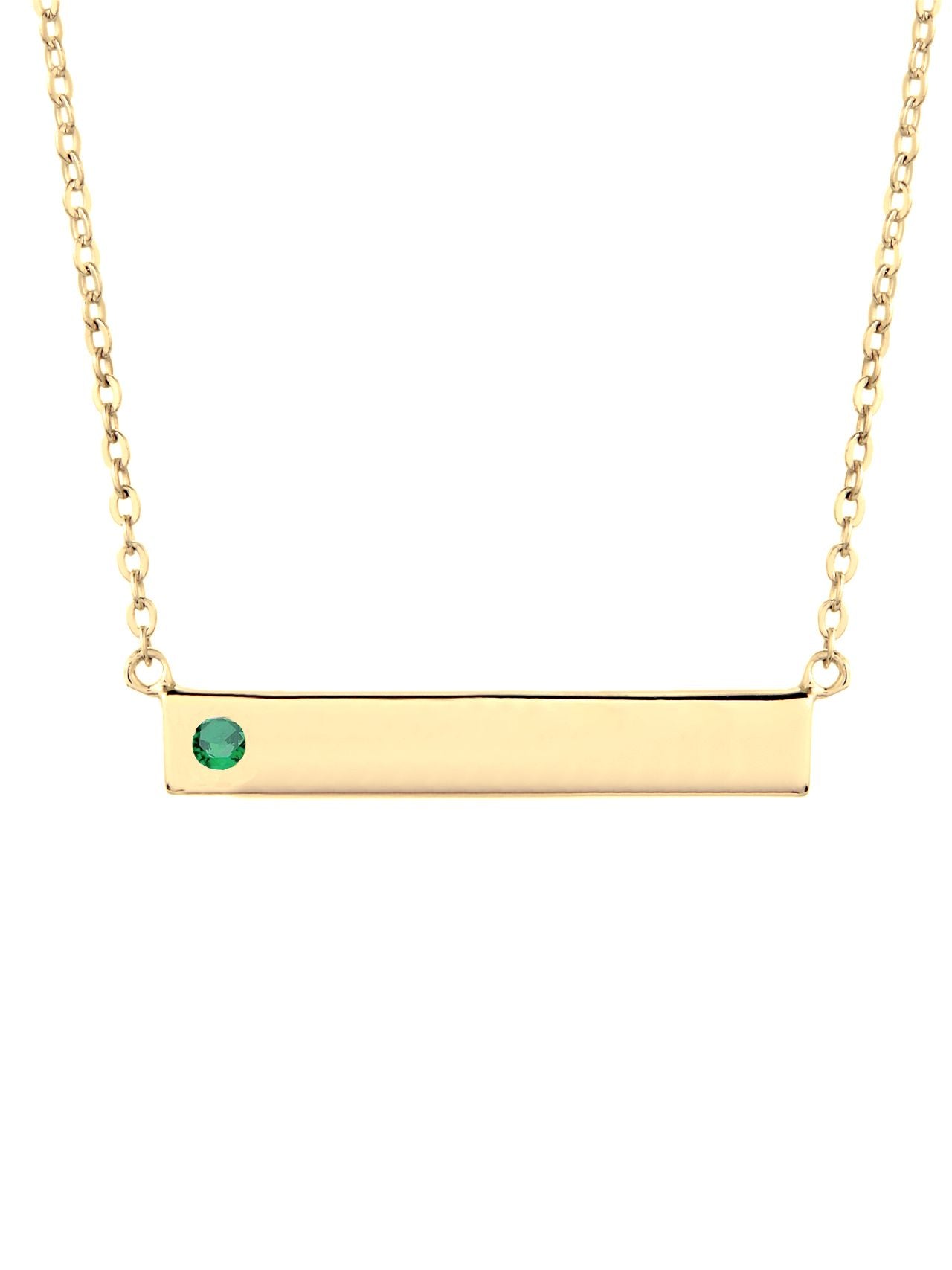  Relativity Regal Gold Birthstone Bar Necklace - Green - Bonton