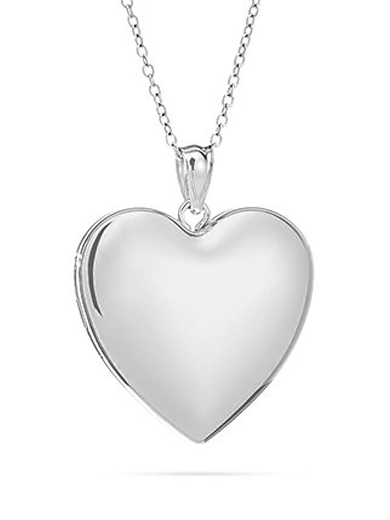  Relativity Sterling Silver Large Traditional Heart Locket - Silver - Bonton