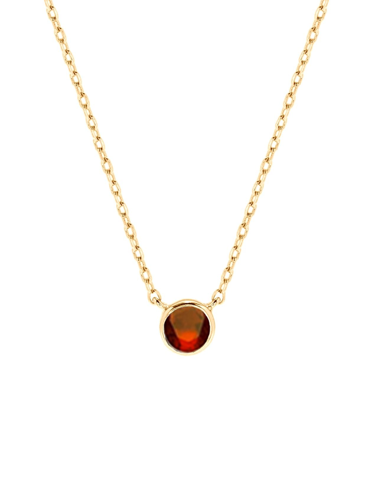  Relativity Gold Bezel w/ Birthstone Necklace - Burgundy - Bonton