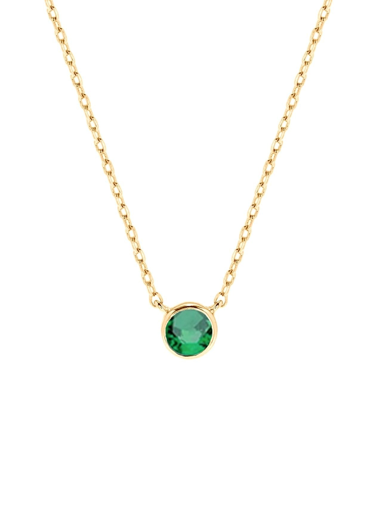  Relativity Gold Bezel w/ Birthstone Necklace - Green - Bonton