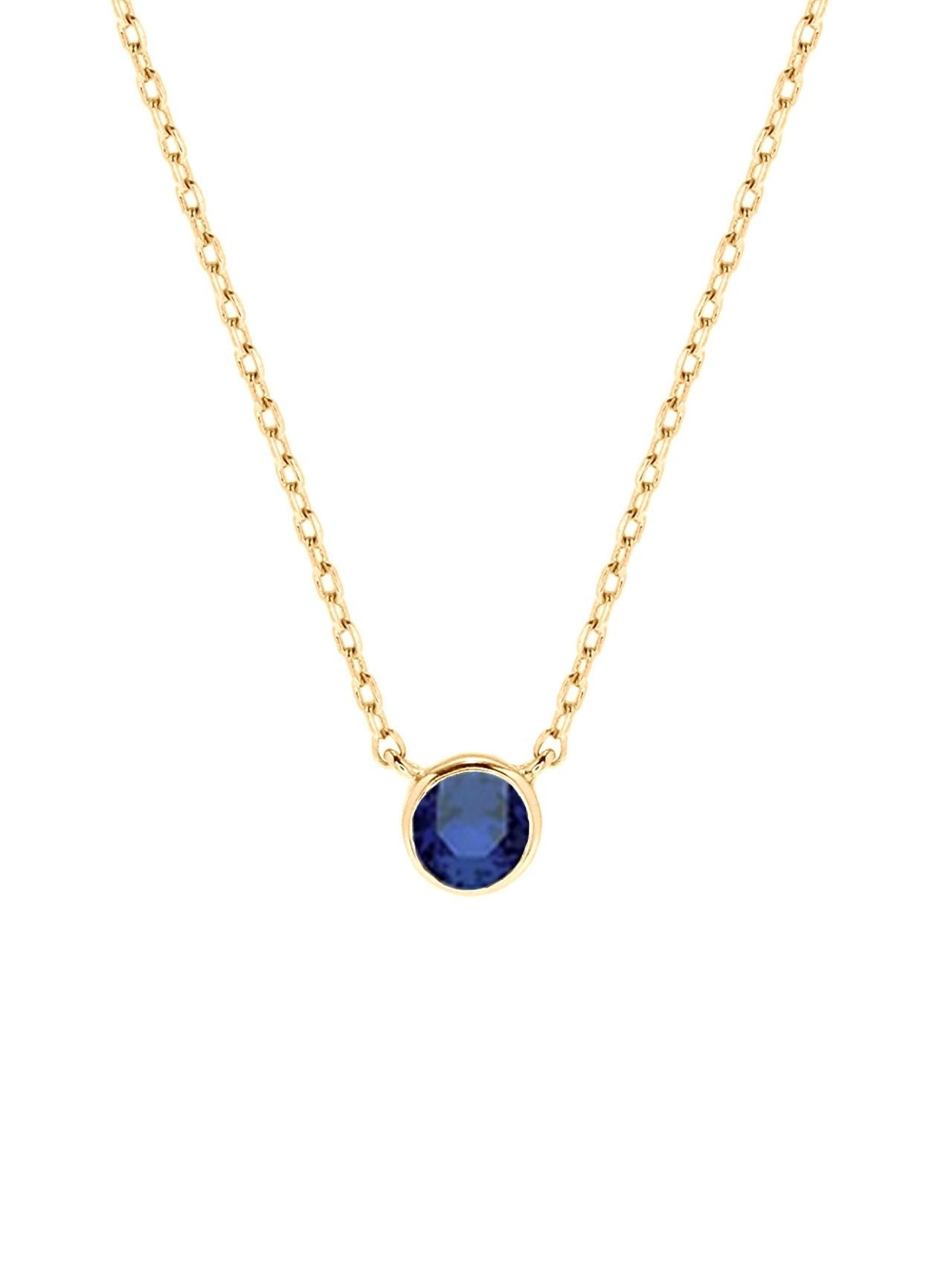  Relativity Gold Bezel w/ Birthstone Necklace - Royal Blue - Bonton